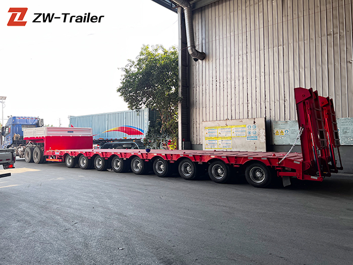 9 Axle 100 Ton Lowbed Semi Trailer