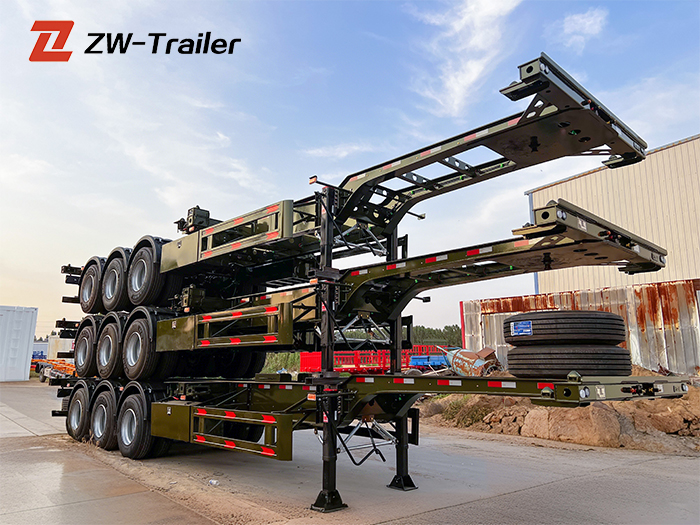 3-axle container skeleton semi trailer