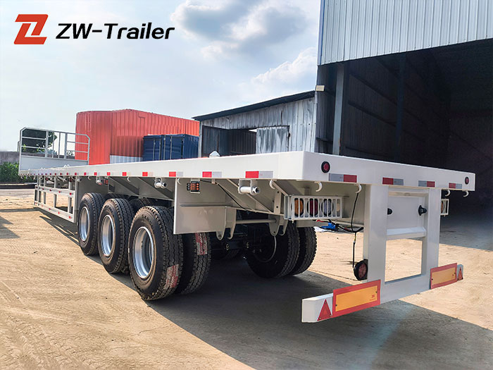 ZW Group 3 axle extendable flatbed semi trailer