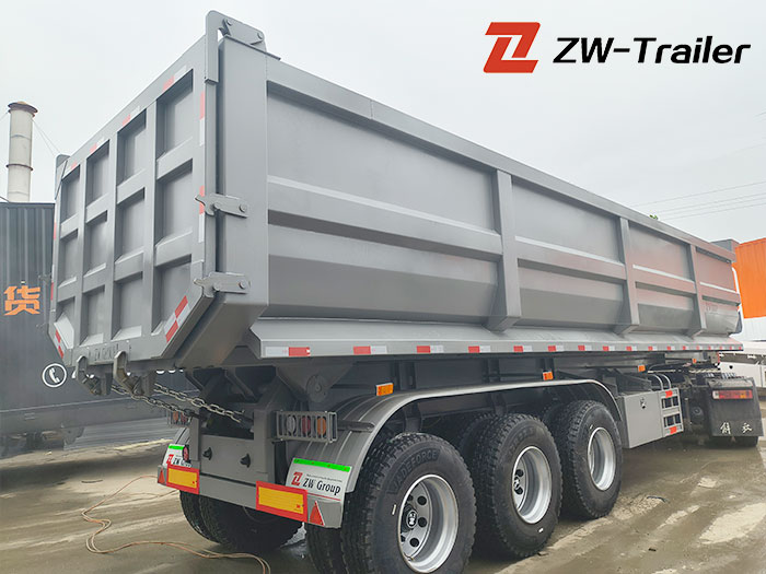 3 axle 45CBM U type dump semi trailer