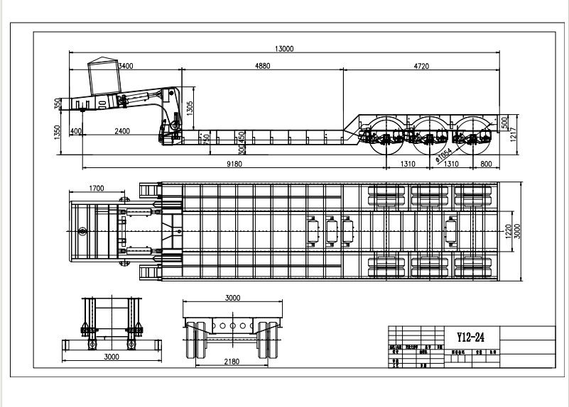 3 axle RGN trailer