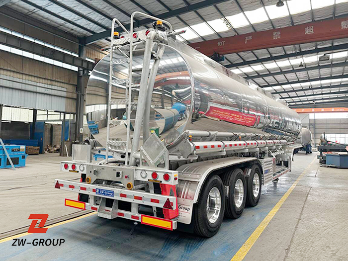 Polished Aluminum Diesel & Gasoline Tanker Semi Trailer