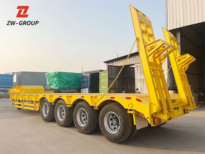 4 Axle 80Ton Lowbed Semi Trailer