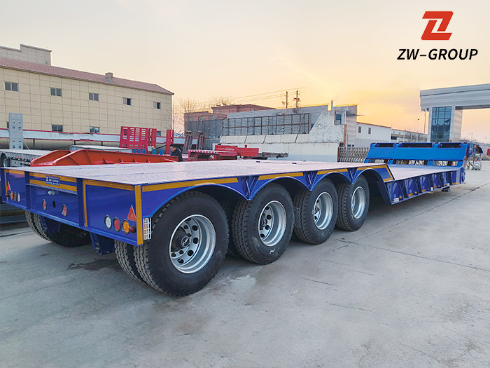 Foldable Gooseneck Low Flatbed Semi Trailer