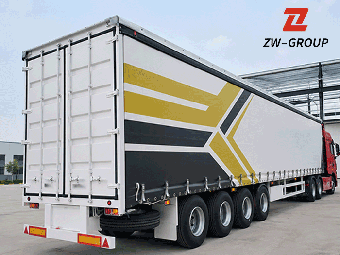 ZW Group 4 axle cargo transport Curtain Side semi trailer