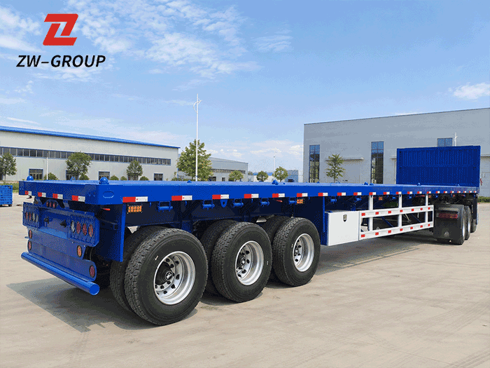 3 Axle 40ft Cargo Transport Flatbed Semi Trailer for Sale