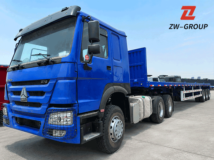 3 Axle 40ft Cargo Transport Flatbed Semi Trailer for Sale