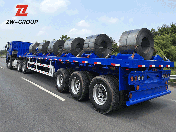 3 Axle 40ft Cargo Transport Flatbed Semi Trailer for Sale