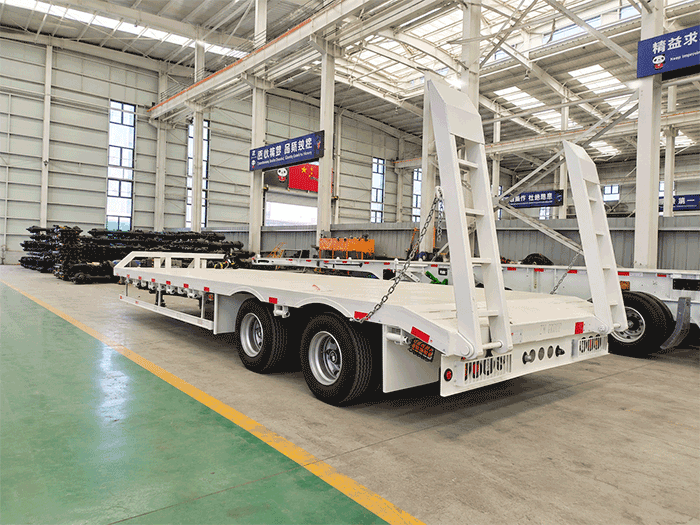 2 Axle Full Drawbar Flatbed Trailer with Ladder