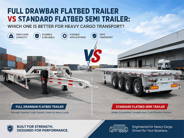 Full Drawbar Flatbed Trailer vs Standard Flatbed Semi Trailer: Complete Heavy Cargo Transport Comparison Guide