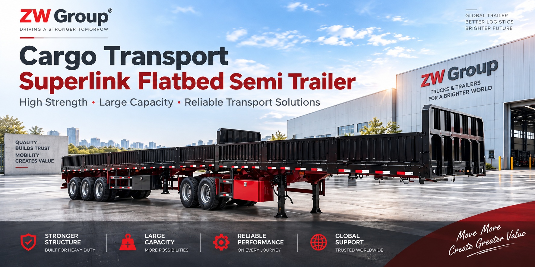 Superlink trailer for cargo transportation Superlink trailer for cargo transportation