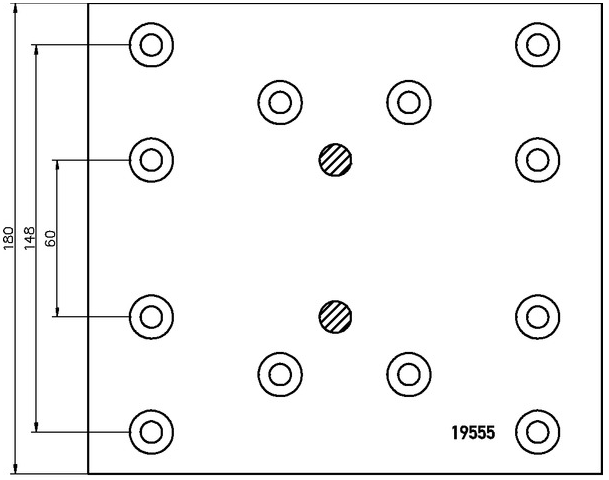 CV brake lining WVA 19555/19556