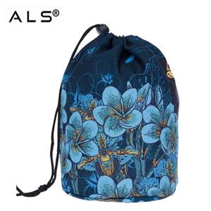 Bolsa de maquillaje de algodón con cremallera