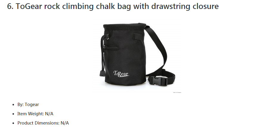 climbing bag