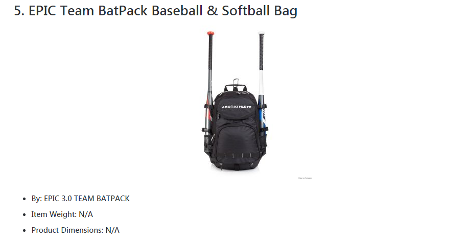 Baseball Catcher Bag