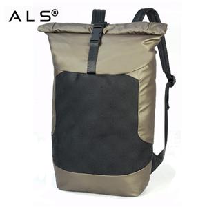 Custom Computer Layer Rolling Top Closed Laptop Bag Black Fashion Laptop Backpack