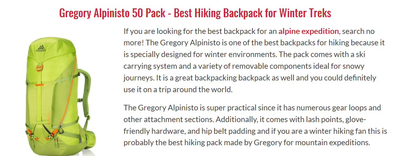 hiking backpack