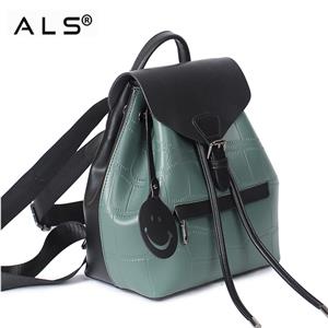 Ladies leather bucket backpack