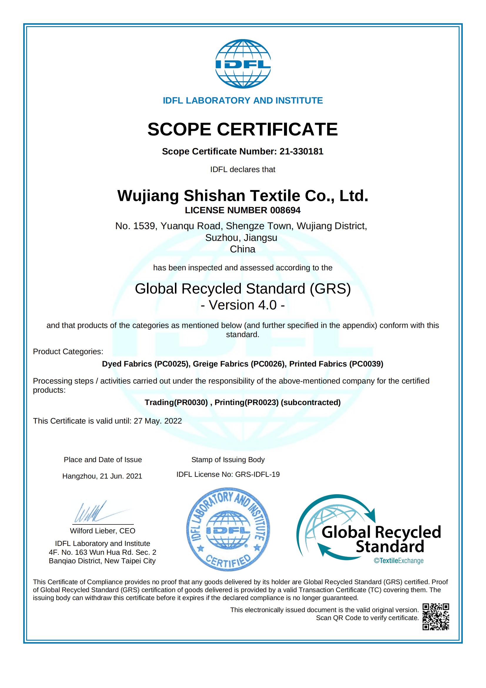 Globaler Recycling-Standard (GRS)