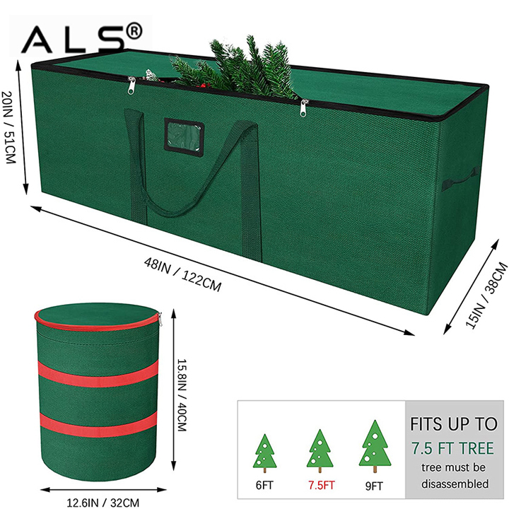 Waterproof Xmas Tree Bag Fits up to 7.5 Ft Tree Christmas Tree Storage Bag with Ornaments Storage Bag