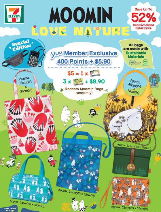 Walk the streets with Moomin x 7-Eleven limited edition eco-friendly bags