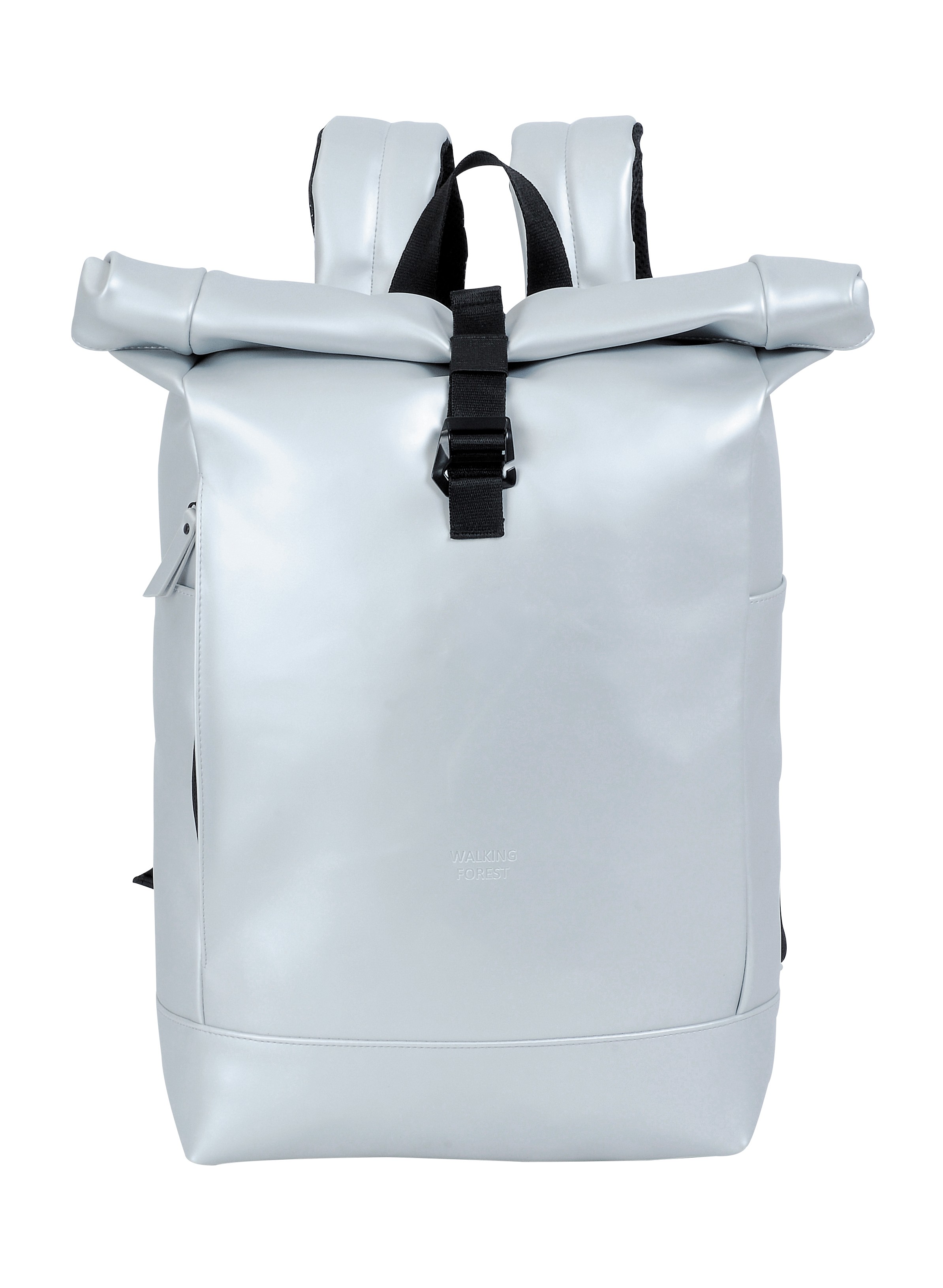 Silvery Roll Top Backpack Waterproof Bag