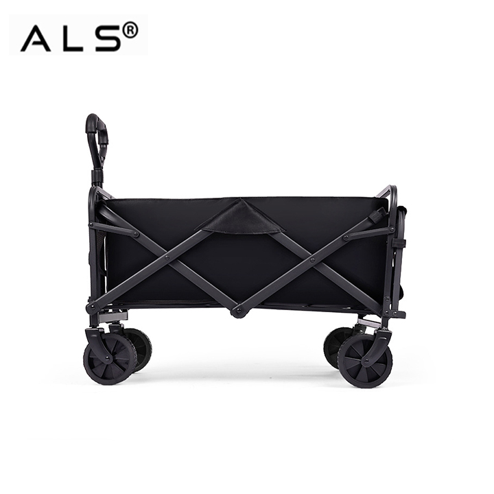 Adjustable-Handle Camping Trolley - Foldable Festival Wagon with All-Terrain Wheels