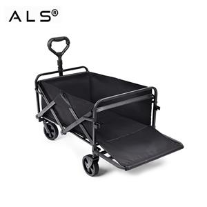 Adjustable-Handle Camping Trolley - Foldable Festival Wagon with All-Terrain Wheels
