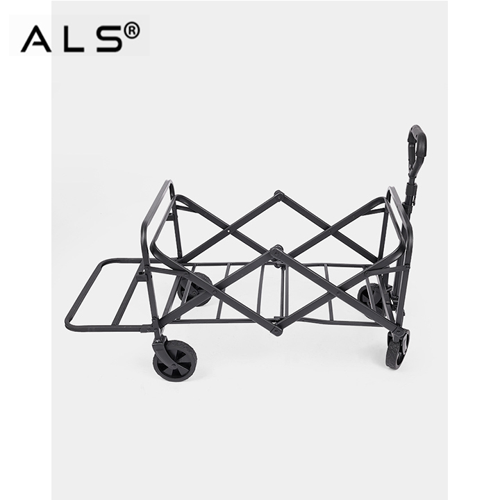 Adjustable-Handle Camping Trolley - Foldable Festival Wagon with All-Terrain Wheels