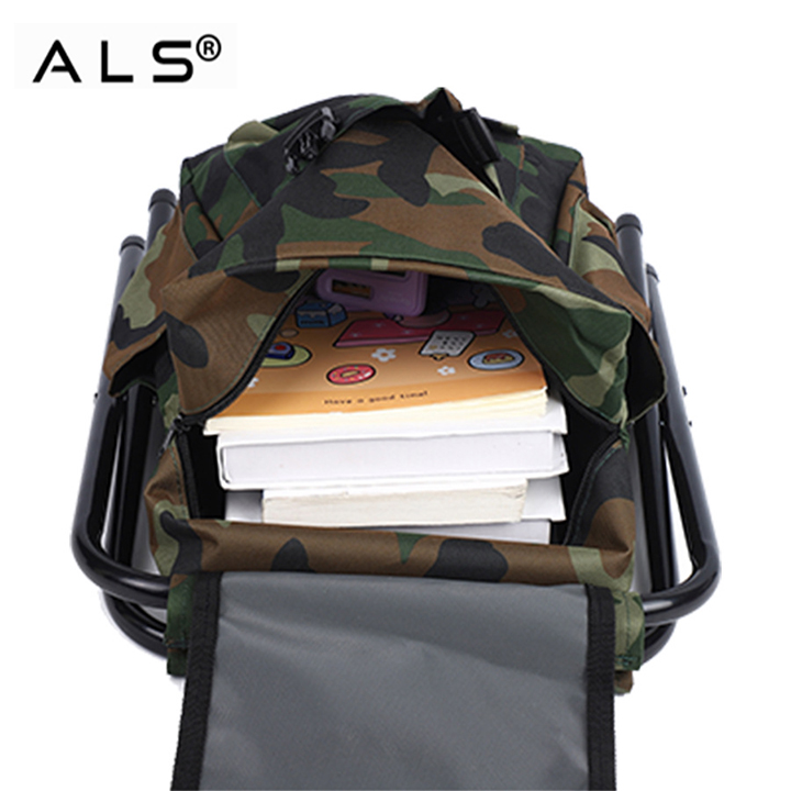 Foldable Fishing Chair with Integrated Backpack - Multi-Storage Seat for Fishing Trips