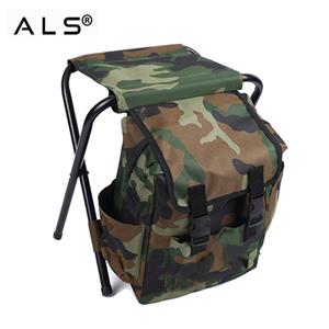 كرسي صيد قابل للطي مع حقيبة ظهر مدمجة - مقعد متعدد التخزين لرحلات الصيد