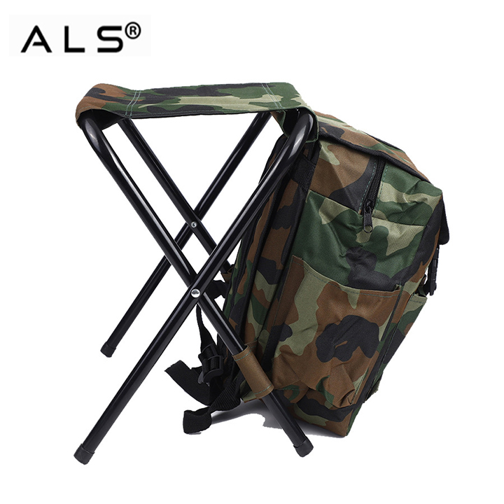 Foldable Fishing Chair with Integrated Backpack - Multi-Storage Seat for Fishing Trips