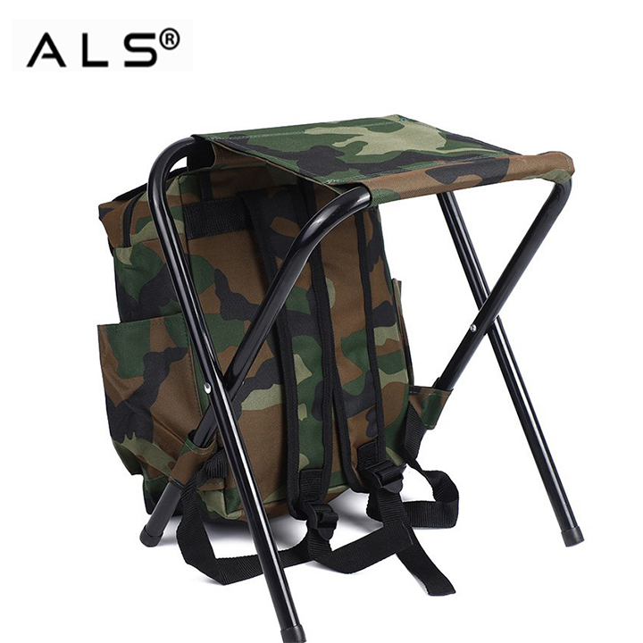 Foldable Fishing Chair with Integrated Backpack - Multi-Storage Seat for Fishing Trips