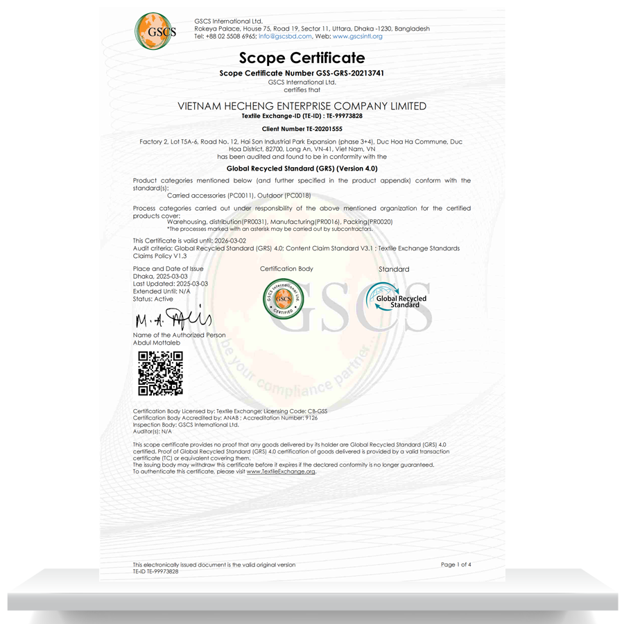 <h3>GRS-VIETNAM HECHENG-25-03-0