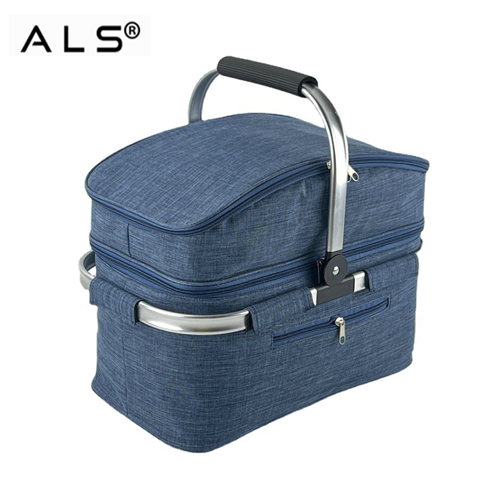 Kamp ve Plaj Günleri İçin Çift Katmanlı Yalıtımlı Piknik Sepeti