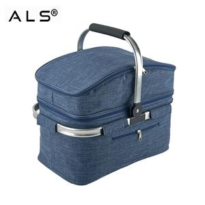 Kamp ve Plaj Günleri İçin Çift Katmanlı Yalıtımlı Piknik Sepeti