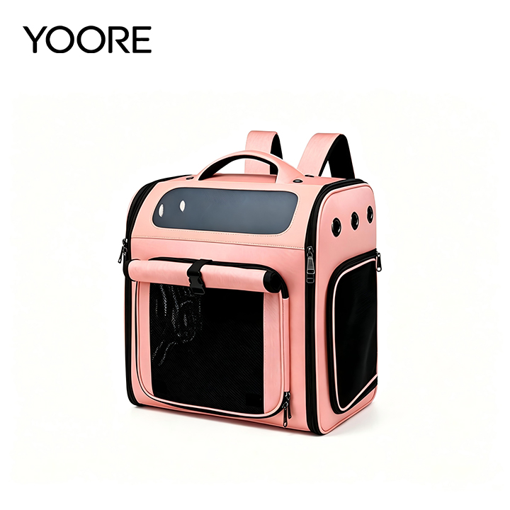 Foldable Pet Backpack Carrier, Breathable Cat Dog Travel Backpack with Detachable Rolling Trolley