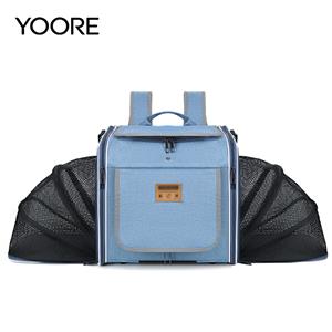 Expandable Mesh Pet Backpack Carrier, Foldable Breathable Cat Dog Travel Backpack