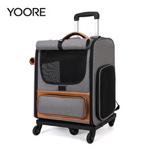 2-~에-1 바퀴형 애완동물 백팩 캐리어, 넉넉한 공간과 통기성 메쉬 소재의 애완동물 롤링 캐리어