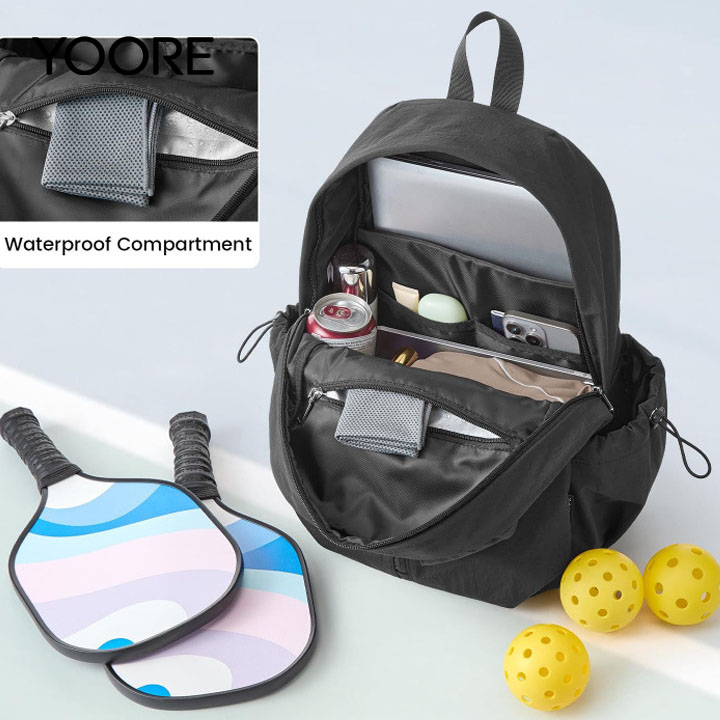 Lightweight Pickleball Backpack, Waterproof Pickleball Sports Bag for Pickleball Paddles, Balls & Daily Essentials