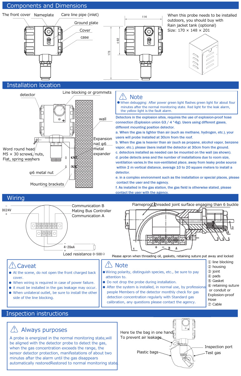 Explosion proof detector