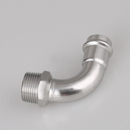 National Standard Dual-clamp Male Thread 90° Elbow