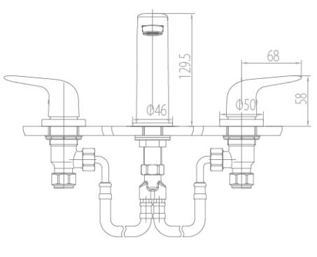 Double handle basin mixer 90923F-4