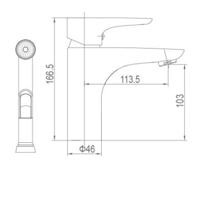 Single handle basin mixer 90723-3