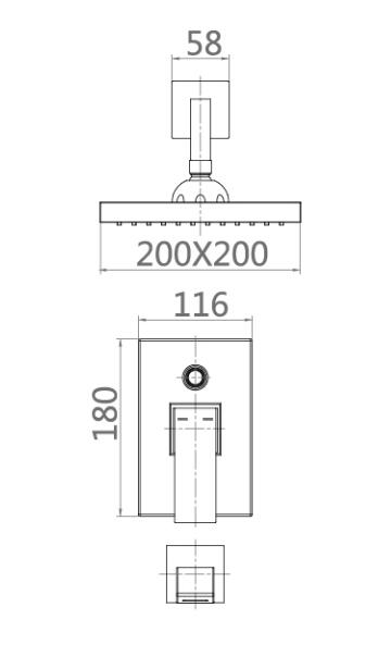 Single handle concealed bath mixer 90781R
