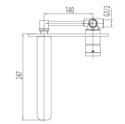 Wall mounted single handle basin mixer 90443R-3