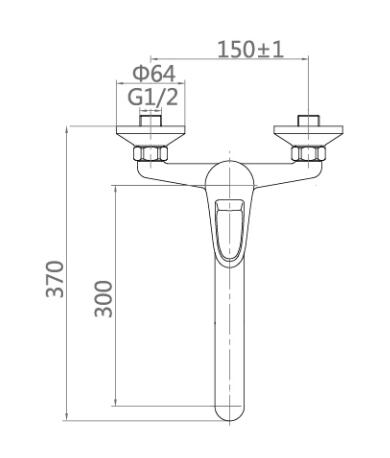 Wall mounted single handle kitchen mixer 90016-5
