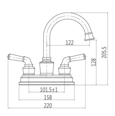 Double handle basin mixer 81082-2G