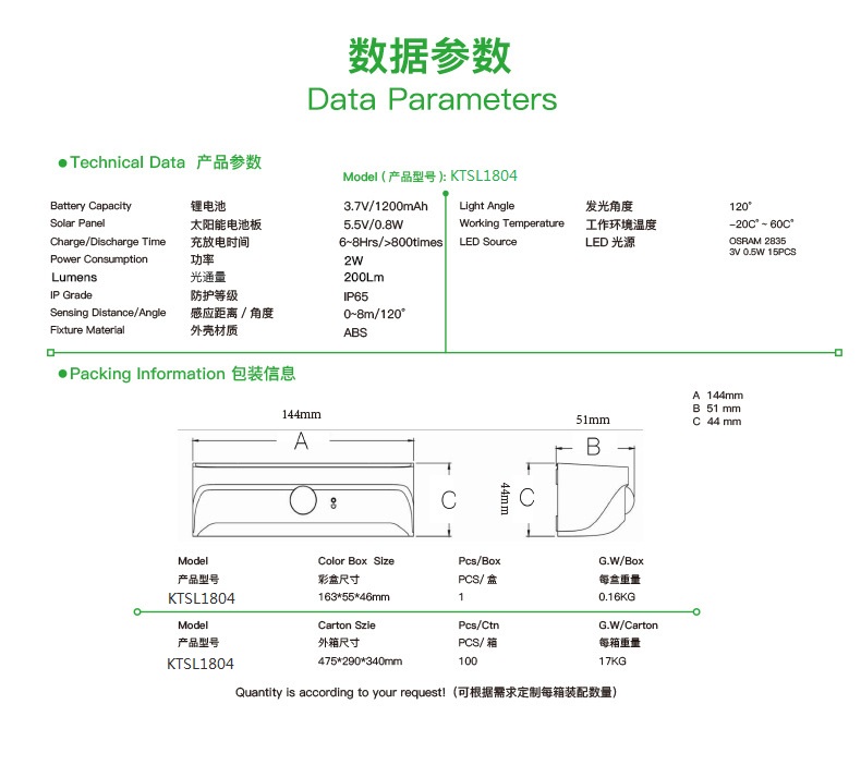 Illuminazione da parete rettangolare SMD2835