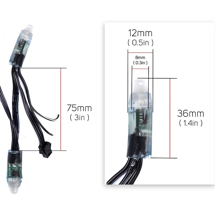 luz de cadena de píxeles led